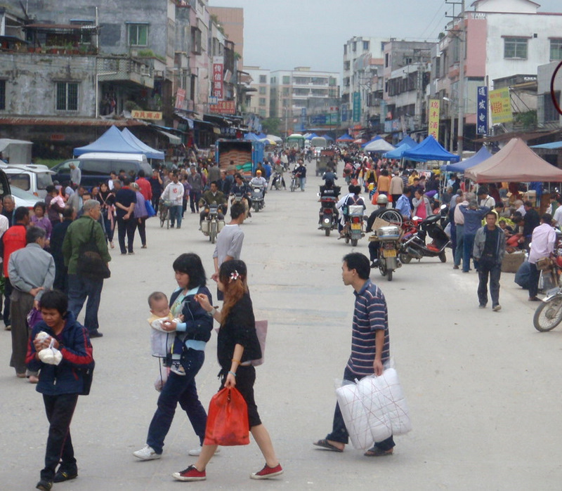 Navigating through an active Chinese Village.